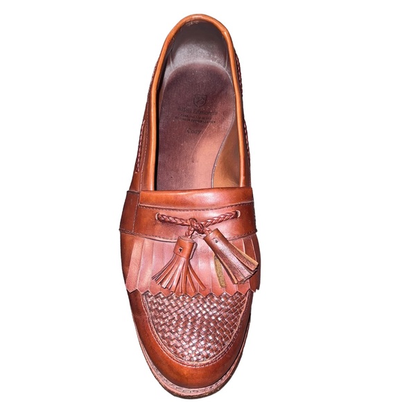 Allen Edmonds Cody Brown Leather Tassel Kiltie Weave Loafers Shoes - Picture 5 of 16